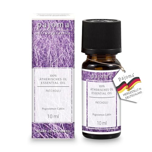 pajoma® Duftöl 10 ml, Patchouli | 100% Naturrein Ätherisches Öl für Aromatherapie, Duftlampe, Aroma Diffuser, Massage, Naturkosmetik | Premium Qualität von pajoma