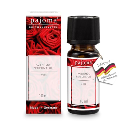 pajoma® Duftöl 10 ml, Rose | feinstes Parfümöl für Aromatherapie, Duftlampe, Aroma Diffuser, Massage, Naturkosmetik | Premium Qualität von pajoma