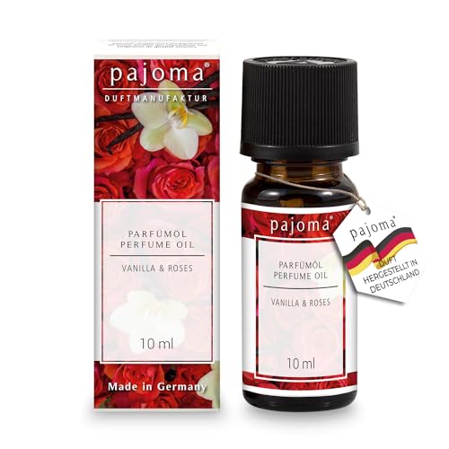 pajoma® Duftöl 10 ml, Vanilla & Roses | feinste Parfümöle für Aromatherapie, Duftlampe, Aroma Diffuser, Massage, Naturkosmetik | Premium Qualität von pajoma