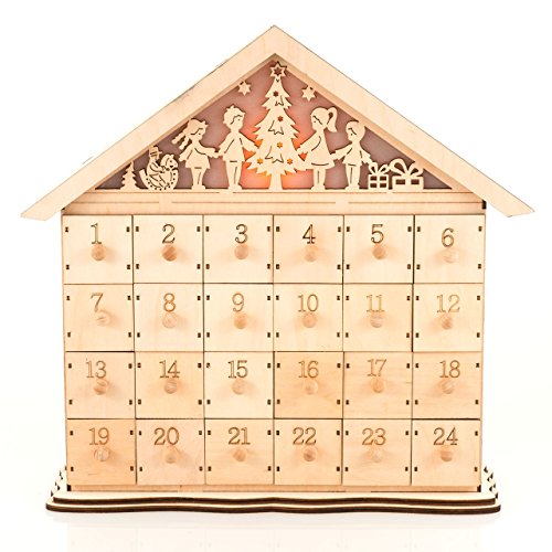pajoma 14743 Adventskalender zum Befüllen Bethlehem 24 Schubladen aus Holz Fächer mit LED Beleuchtung Weihnachten, Weihnachtskalender DIY von pajoma pajoma 14743 Adventskalender zum Befüllen Bethlehem 24 Schubladen aus Holz Fächer mit LED Beleuchtung Weihnachten, Weihnachtskalender DIY von pajoma von pajoma