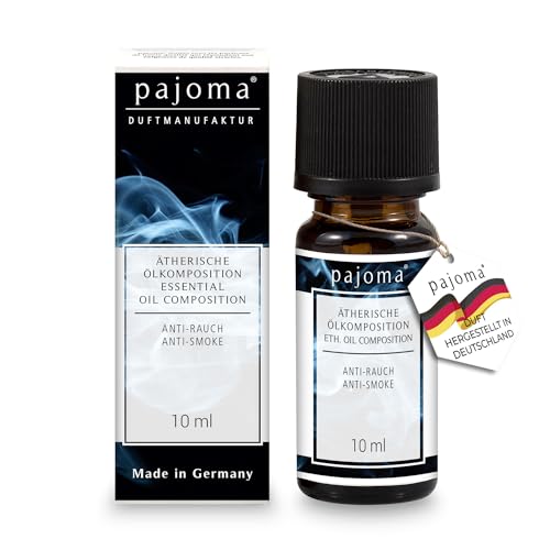 pajoma® Duftöl 10 ml, Anti-Rauch | 100% Naturrein Ätherisches Öl für Aromatherapie, Duftlampe, Aroma Diffuser, Massage, Naturkosmetik | Premium Qualität von pajoma