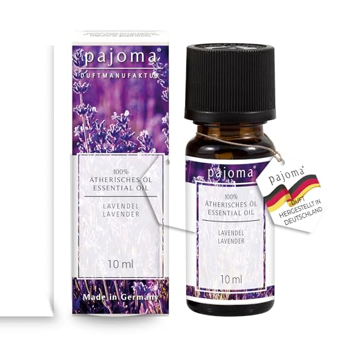 pajoma® Duftöl 10 ml, Lavendel | 100% Naturrein Ätherisches Öl für Aromatherapie, Duftlampe, Aroma Diffuser, Massage, Naturkosmetik | Premium Qualität von pajoma