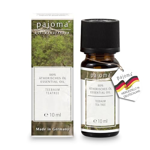 pajoma® Duftöl 10 ml, Teebaum | 100% Naturrein Ätherisches Öl für Aromatherapie, Duftlampe, Aroma Diffuser, Massage, Naturkosmetik | Premium Qualität von pajoma