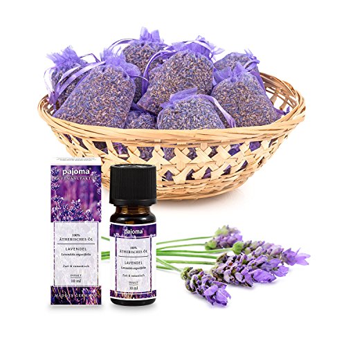 Lavendel Set - 10 Duftsäckchen + 10ml Ätherisches Duftöl Lavendel | Natürlicher Raumduft, Mottenschutz & Aromatherapie | Für Kleiderschrank, Auto & Diffuser - pajoma® Lavendel Set - 10 Duftsäckchen + 10ml Ätherisches Duftöl Lavendel | Natürlicher Raumduft, Mottenschutz & Aromatherapie | Für Kleiderschrank, Auto & Diffuser - pajoma® von pajoma