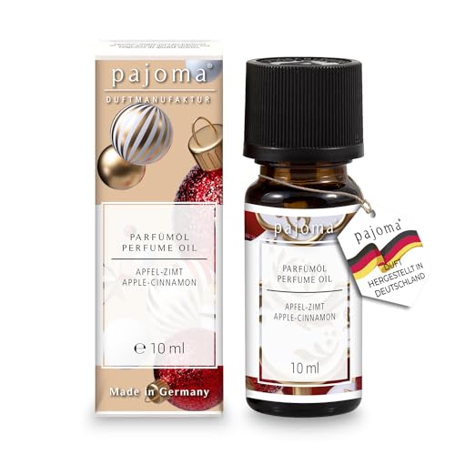 pajoma® Duftöl 10 ml, Apfel-Zimt - Weihnachtsöl/Weihnachtsduft | feinstes Parfümöl für Aromatherapie, Duftlampe, Diffuser | Premium Qualität von pajoma