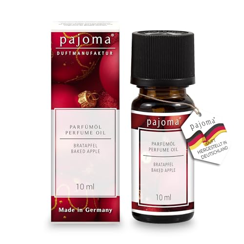 pajoma® Duftöl 10 ml, Bratapfel - Weihnachtsöl/Weihnachtsduft | feinstes Parfümöl für Aromatherapie, Duftlampe, Diffuser | Premium Qualität von pajoma