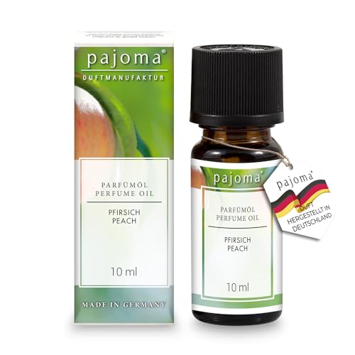 pajoma® Duftöl 10 ml, Pfirsich | feinste Parfümöle für Aromatherapie, Duftlampe, Aroma Diffuser, Massage, Naturkosmetik | Premium Qualität von pajoma