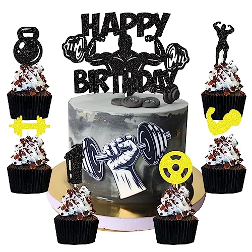 25 Stück Fitness Kuchen Dekorationen Gym Kuchendeko Powerlifter Cake Topper Sport Kuchendeko Glitzer Hanteln Wasserbecher Muskel Cupcake Topper für Männer Sport Fitness Thema Party Dekorationen 25 Stück Fitness Kuchen Dekorationen Gym Kuchendeko Powerlifter Cake Topper Sport Kuchendeko Glitzer Hanteln Wasserbecher Muskel Cupcake Topper für Männer Sport Fitness Thema Party Dekorationen von palasasa