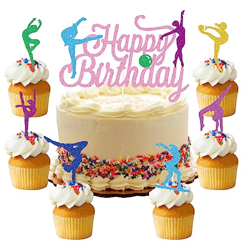 palasasa 25 Stück Gymnastik Tortendeko Turner Kuchen Topper Glitzer Turnerin Mädchen Cake Topper für Fitnessstudio, Turnerin Mädchen AkrobatGymnast Thema, Babyparty, Geburtstagsparty Zubehör palasasa 25 Stück Gymnastik Tortendeko Turner Kuchen Topper Glitzer Turnerin Mädchen Cake Topper für Fitnessstudio, Turnerin Mädchen AkrobatGymnast Thema, Babyparty, Geburtstagsparty Zubehör von palasasa