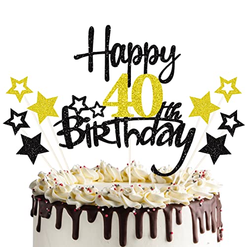 40 Geburtstag Tortendeko Happy 40 Birthday Cake Topper 40. Tortendeko 40th Kuchen Topper Glitzer Kuchendeko 40 Jahre Cupcake Toppers für 40 Geburtstag Party Dekoration von palasasa