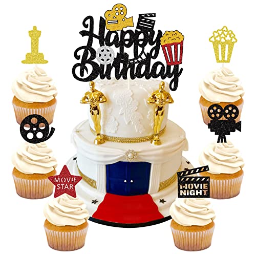 palasasa 25 Stück Film-Thema Tortendeko Movie Theater Cupcake Toppers Movie Night Kuchen Dekorationen für Kamera Popcorn Theater Film Thema Hollywood Film Party Kuchen Dekorationen Zubehör palasasa 25 Stück Film-Thema Tortendeko Movie Theater Cupcake Toppers Movie Night Kuchen Dekorationen für Kamera Popcorn Theater Film Thema Hollywood Film Party Kuchen Dekorationen Zubehör von palasasa