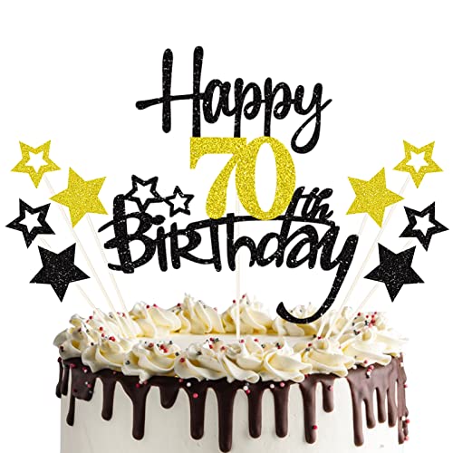 70 Geburtstag Tortendeko Happy 70 Birthday Cake Topper 70. Tortendeko 70th Kuchen Topper Glitzer Kuchendeko 70 Jahre Cupcake Toppers für 70 Geburtstag Party Dekoration von palasasa