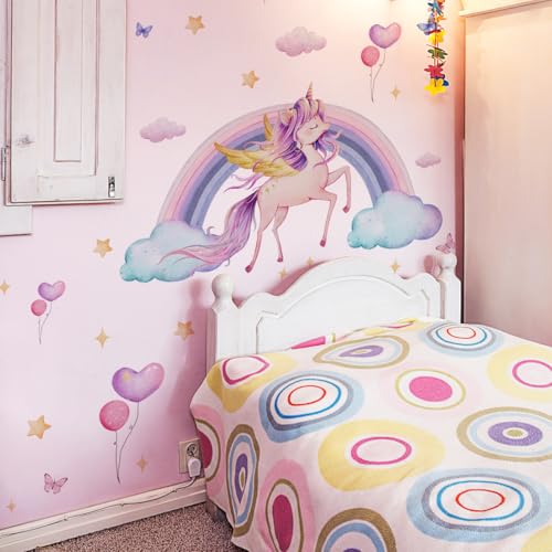 palasasa Wandtattoo Regenbogen Einhorn Groß Wandaufkleber Wolken Rosa Herze Schmetterling Mädchen Wandsticker Wanddeko für Mädchenzimmer Kinderzimmer Babyzimmer Schlafzimmer Wohnzimmer palasasa Wandtattoo Regenbogen Einhorn Groß Wandaufkleber Wolken Rosa Herze Schmetterling Mädchen Wandsticker Wanddeko für Mädchenzimmer Kinderzimmer Babyzimmer Schlafzimmer Wohnzimmer von palasasa