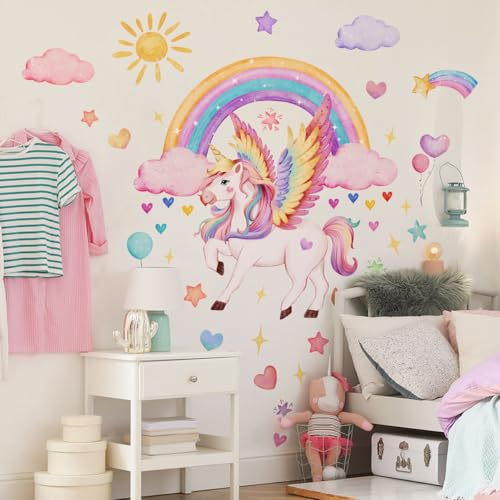 Wandtattoo Regenbogen Einhorn Wandaufkleber Wolken Rosa Herze Mädchen Wandsticker Wanddeko für Mädchenzimmer Kinderzimmer Babyzimmer Schlafzimmer Wohnzimmer Wandtattoo Regenbogen Einhorn Wandaufkleber Wolken Rosa Herze Mädchen Wandsticker Wanddeko für Mädchenzimmer Kinderzimmer Babyzimmer Schlafzimmer Wohnzimmer von palasasa