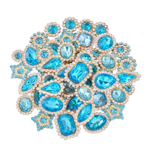 Pandahall Kristallglas-Strasssteine zum Aufnähen, verschiedene Formen, Metallsockel, flache Rückseite, Strasssteine zum Basteln, für Kleidung, Schuhe, Hüte, Aquamarin, 100 Stück Pandahall Kristallglas-Strasssteine zum Aufnähen, verschiedene Formen, Metallsockel, flache Rückseite, Strasssteine zum Basteln, für Kleidung, Schuhe, Hüte, Aquamarin, 100 Stück von pandahall