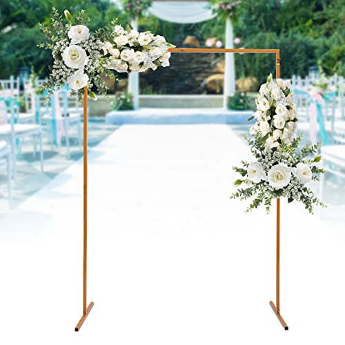 Hochzeit Bogen Stand mit Basen, einfache Montage 6,6 x 4,9 Fuß quadratischen Garten Bogen Metall Abor für Hochzeiten Party Event Dekoration (gelb) von panfudongk