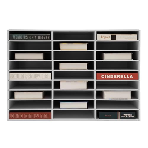Literatur Organizer 27 Fächer Rechteckige Ablage Dokumentenregal Büroregal mit Türloses Design Verstellbare Regale für Büro Schule Zuhause Stabiler Rahmen von panfudongk