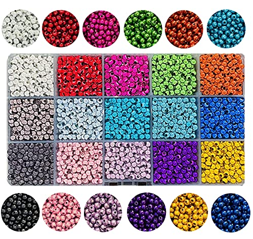 Wunderperlen für Schmuckherstellung, 4 mm runde Perlen, 4500 Stück, 15 Farben, 4500 Stück von pangaeawalker