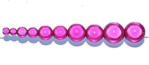 pangaeawalker Wholesale 150 Stück 3D-Illusionswunderperlen, rund, 12 mm (tiefrosa) von pangaeawalker