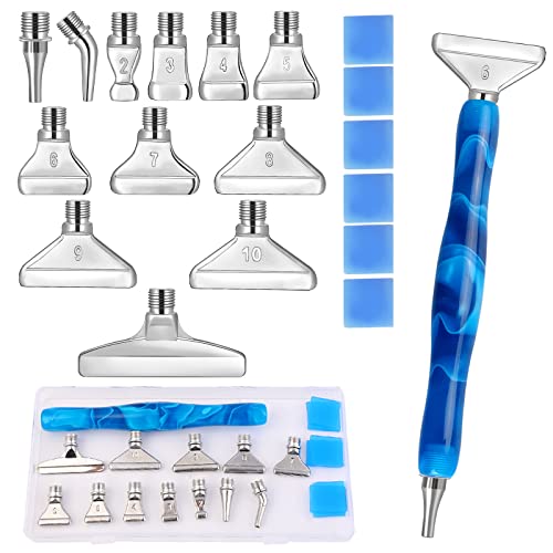 papasgix 5D Diamond Painting Zubehör Stift Kits, DIY Diamond Painting Pen Set Werkzeuge, Painting Tools Metal Drill Pen mit Metall Ersatz Stiftköpfen für Kunst Diamanten Malerei (20er, Silber) von papasgix