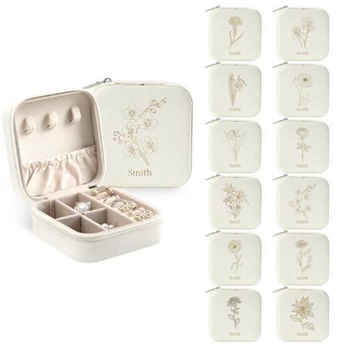 papasgix Personalisierte Schmuckkästchen Reise, Personalisiert Schmuckschatulle mit Name und Blume, Individuelles Schmuckbox Mädchen Jewelry Box Geschenke Kinder Frau papasgix Personalisierte Schmuckkästchen Reise, Personalisiert Schmuckschatulle mit Name und Blume, Individuelles Schmuckbox Mädchen Jewelry Box Geschenke Kinder Frau von papasgix