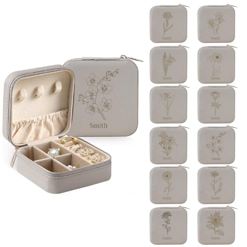 papasgix Personalisierte Schmuckkästchen Reise, Personalisiert Schmuckschatulle mit Name und Blume, Individuelles Schmuckbox Mädchen Jewelry Box Geschenke Kinder Frau papasgix Personalisierte Schmuckkästchen Reise, Personalisiert Schmuckschatulle mit Name und Blume, Individuelles Schmuckbox Mädchen Jewelry Box Geschenke Kinder Frau von papasgix