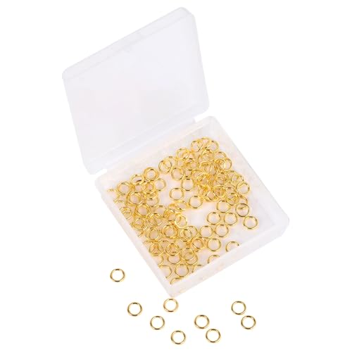 papasgix Silberfarbene Binderinge zur Schmuckherstellung, 100/500 Stück, 4/6/12/14 mm, goldfarben, geschlossene Binderinge für DIY-Armbänder, Ohrringe, Halsketten (Gold, 4 mm, 100 Stück) von papasgix