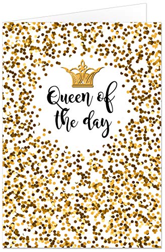 20 Geburtstagskarten Queen of the day mit feiner Goldprägung im Set, Klappkarten 17 x 12 cm mit Umschlag von paperSky