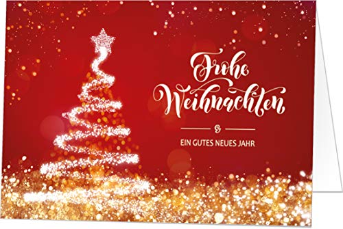 50 Premium Weihnachtskarten Klappkarten Weihnachtsbaum mit Umschlag, perfekt für stilvolle Grüße an Geschäftspartner und Freunde von paperSky