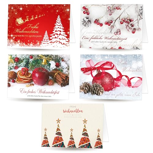 Weihnachtskarten (Klappkarten) mit Umschlag (50 Stück) von paperSky