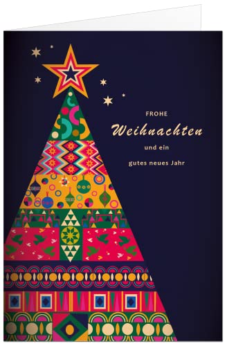 Weihnachtskarten Klappkarten Set mit Briefumschlag. Format 17x12 cm (nicht das kleinere A6 Format) (100 Stück) von paperSky