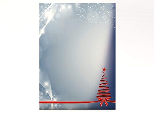 Weihnachtliches Motivpapier Christmas Tree, A4, 20 Blatt Weihnachtsbriefpapier mit Motiv von paperandpicture.de