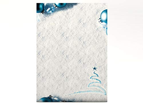 Weihnachtsbriefpapier | Spuren im Schnee | 20 Blatt weihnachtliches Motivpapier DIN A4 | Briefpapier von FangZin