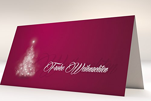 Weihnachtskarten Verträumter Lichterbaum ROT | Klappkarten mit bedruckbarem Einleger | für Ink Laser Copy Hand von paperandpicture.de