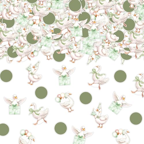 200pcs Gans Konfetti Grün Bogen Gans Tisch Streut Dumme Gans Party Dekorationen Bauernhof Tier Tisch Dekorationen für Jungen Mädchen Baby Dusche Geburtstag Party Zubehör von partiqla