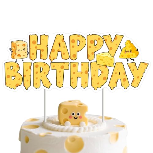 Käse Geburtstag Kuchen Dekorationen Käse Happy Birthday Kuchen Topper Cartoon Käse Kuchen Pick Milchkuchen Dekoration für Makkaroni und Käse Party Supplies von partiqla
