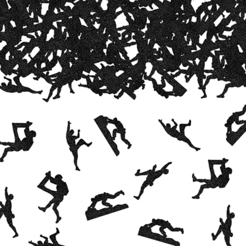 Klettern Party Dekorationen 200pcs Klettern Konfetti Schwarz Glitter Kletter Abenteuer Tisch Scatters für Sport Themenparty Geburtstagsfeier Zubehör von partiqla