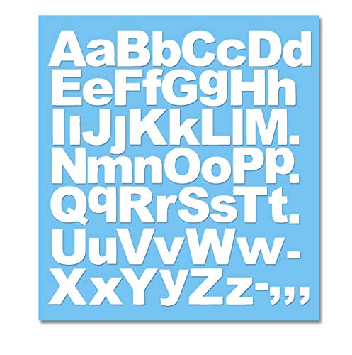 1 x Set von A-Z Weißes Groß- und Kleinbuchstaben – ablösbare, selbstklebende wasserdichte langlebige Vinyl-Aufkleber – digital auf die Aufkleberform zugeschnitten – Größe 20 mm von PARTY DECOR