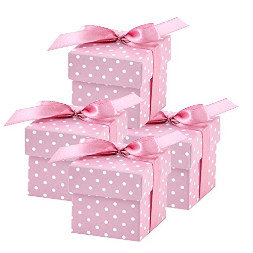 50 Stück Süße Geschenkboxen (rosa) Gastgeschenk für Hochzeit Babyparty Taufe Geburt von PartyDeco