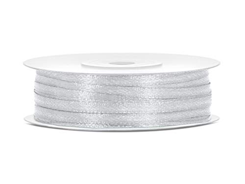 Satinband Breite: 3 mm Länge: 50 m (silber) von partydeco.pl