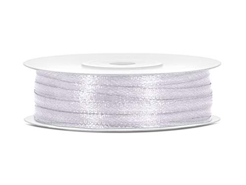 partydeco.pl Satinband Breite: 3 mm, Länge: 50 m weiß von sufe