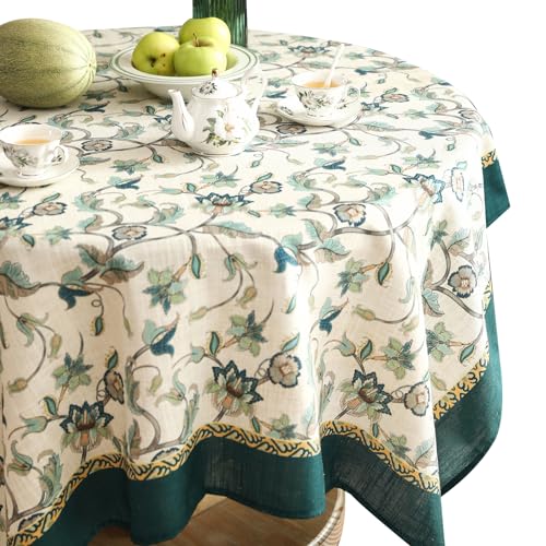 patdrea Designer-Tischdecke aus Leinen, mit Blumenmuster, langlebig, atmungsaktiv, dekorative Tischdecke für Küche, Esszimmer, für runde Tische für Küche, Esszimmer, Partys, Feiertage, Weihnachten patdrea Designer-Tischdecke aus Leinen, mit Blumenmuster, langlebig, atmungsaktiv, dekorative Tischdecke für Küche, Esszimmer, für runde Tische für Küche, Esszimmer, Partys, Feiertage, Weihnachten von patdrea