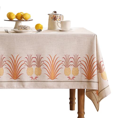 patdrea Designer-Tischdecke für rechteckige Tische, Ananas-Baum-Muster, Leinen-Tischdecke, tropischer Stil, Obst-Tischdecke, Dekoration für Küche, Esszimmer, Weihnachten, 140 x 180 cm, Orange patdrea Designer-Tischdecke für rechteckige Tische, Ananas-Baum-Muster, Leinen-Tischdecke, tropischer Stil, Obst-Tischdecke, Dekoration für Küche, Esszimmer, Weihnachten, 140 x 180 cm, Orange von patdrea