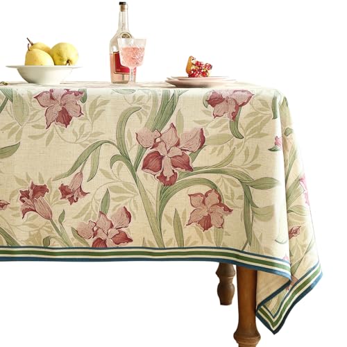 patdrea Designer-Tischdecke für rechteckige Tische, Rahmenhaus, Leinen-Tischdecke, elegante Blumen-Tischdecke, Dekoration für Küche, Esszimmer, Weihnachten, 140 x 200 cm, Violett patdrea Designer-Tischdecke für rechteckige Tische, Rahmenhaus, Leinen-Tischdecke, elegante Blumen-Tischdecke, Dekoration für Küche, Esszimmer, Weihnachten, 140 x 200 cm, Violett von patdrea