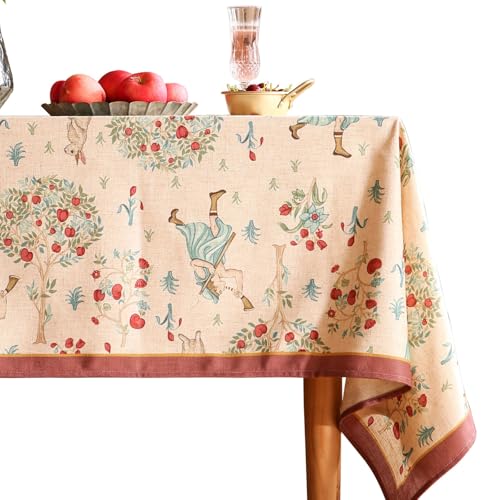 patdrea Designer-Tischdecke für rechteckige Tische, Vintage, elegant, französisches Leinen mit Bäumen und Kindermuster, Bauernhaus-Tischdecke, Dekoration für Küche, Esszimmer, Weihnachten, 140 x 200 patdrea Designer-Tischdecke für rechteckige Tische, Vintage, elegant, französisches Leinen mit Bäumen und Kindermuster, Bauernhaus-Tischdecke, Dekoration für Küche, Esszimmer, Weihnachten, 140 x 200 von patdrea