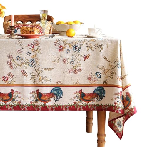 patdrea Designer-Tischdecke für rechteckige Tische, Vintage-Leinen, mit Tier- und Blumenmuster, Tischdecken, Bauernhaus-Blumen-Tischdecke, Dekoration für Küche, Esszimmer, Weihnachten, 160 x 259 cm patdrea Designer-Tischdecke für rechteckige Tische, Vintage-Leinen, mit Tier- und Blumenmuster, Tischdecken, Bauernhaus-Blumen-Tischdecke, Dekoration für Küche, Esszimmer, Weihnachten, 160 x 259 cm von patdrea