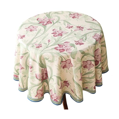 patdrea Designer-Tischdecke für runde Tische, Rahmenhaus, Leinen, Veilchen und Blätter, elegante Blumen-Tischdecke, Dekoration für Küche, Esszimmer, Weihnachten, Durchmesser 140 cm, Violett patdrea Designer-Tischdecke für runde Tische, Rahmenhaus, Leinen, Veilchen und Blätter, elegante Blumen-Tischdecke, Dekoration für Küche, Esszimmer, Weihnachten, Durchmesser 140 cm, Violett von patdrea