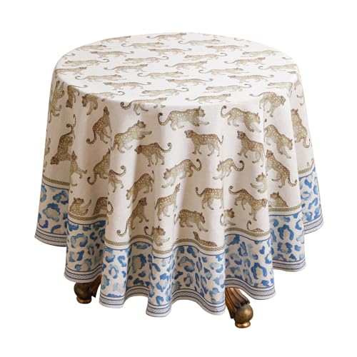 patdrea Leinen-Tischdecke mit Leopardenmuster, weich, atmungsaktiv, für Küche, Esszimmer, runde Tische für Küche, Esszimmer, Partys, Urlaub, Weihnachten, Durchmesser 170,2 cm patdrea Leinen-Tischdecke mit Leopardenmuster, weich, atmungsaktiv, für Küche, Esszimmer, runde Tische für Küche, Esszimmer, Partys, Urlaub, Weihnachten, Durchmesser 170,2 cm von patdrea