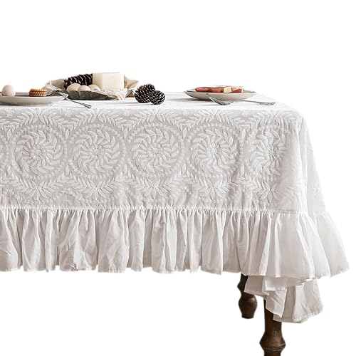 patdrea Weiße Tischdecke, rechteckig, weiche Baumwolle, Vintage-Tischdecke mit Rüschen, quadratisch, Bauernhaus-Tischdecke für Hochzeit, Party, Veranstaltung, Bankett, Küche, Picknick, Camping patdrea Weiße Tischdecke, rechteckig, weiche Baumwolle, Vintage-Tischdecke mit Rüschen, quadratisch, Bauernhaus-Tischdecke für Hochzeit, Party, Veranstaltung, Bankett, Küche, Picknick, Camping von patdrea