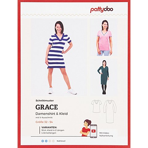 Pattydoo Schnitt "Shirt & Kleid Grace" für Damen von pattydoo